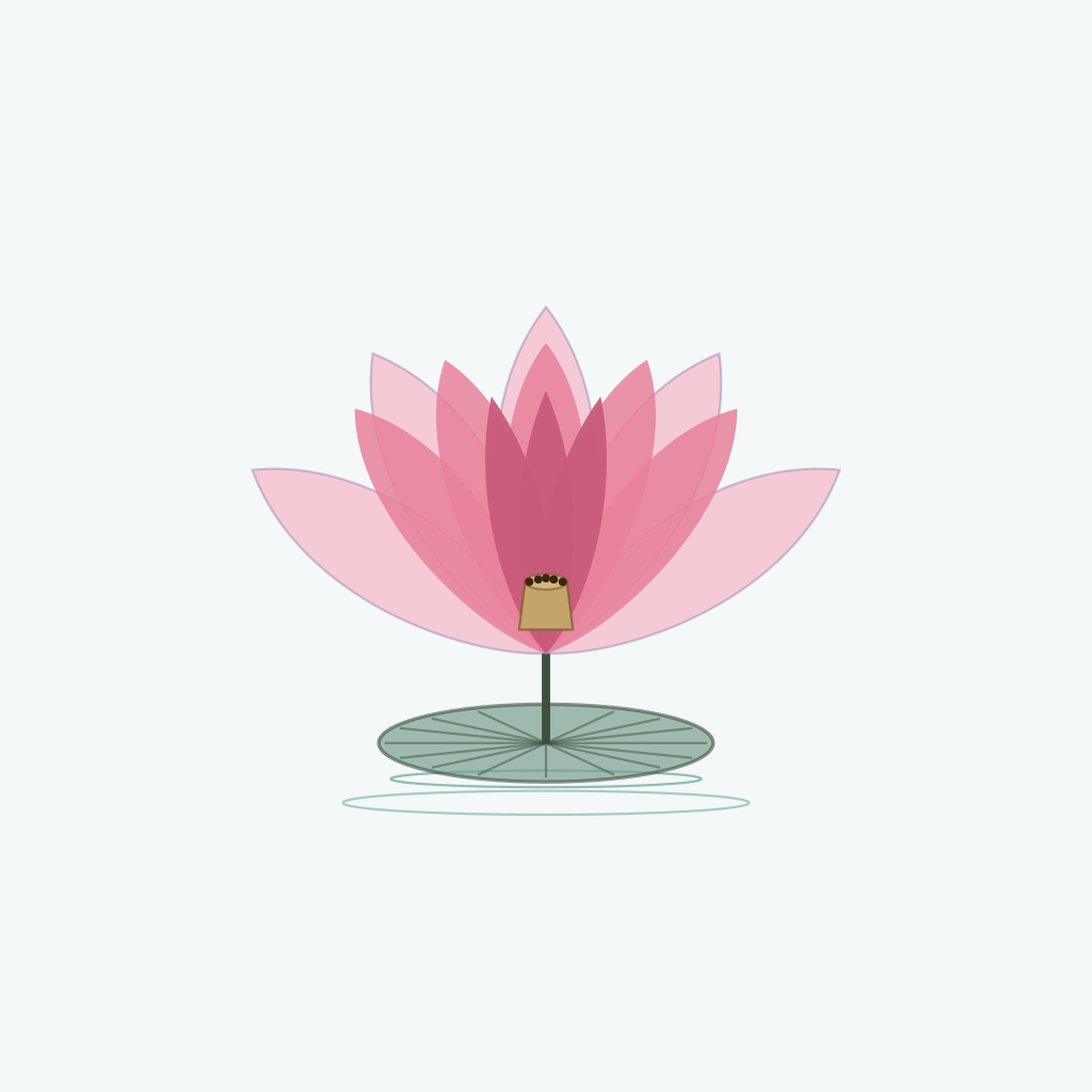 Lotus in Bloom — acrylic and gold leaf on canvas